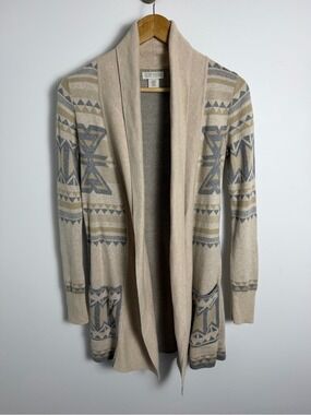 Southwestern Geometric Longline Cardigan Cotton XS